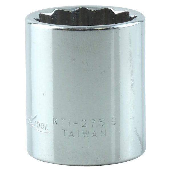 K-Tool International 3/8" Drive, 19mm Metric Socket, 12 Points, Chrome 3/8" Drive, 19mm, 12Pt KTI-27519 - main
